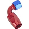 Full Flow Swivel Hose End Fitting, 90 Degree, Red/Blue -12