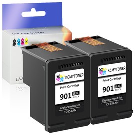 KCMYTONER 901 XL Remanufactured Ink Cartridge Replacement for HP 901XL Compatible with Officejet 4500 J4680 J4580 J4550 J4550 J4540 J4500 J4680c G510n G510g G510a Printer(2 Black)