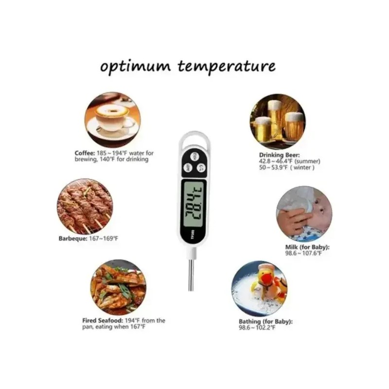 2ptermómetro De Cocina Preciso Para Hornear Freír Aguaaceite
