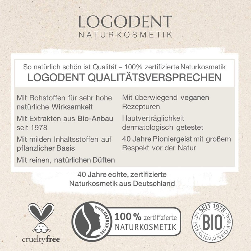 LOGODENT Naturkosmetik EXTRAFRISCHER RUNDUMSCHUTZ daily care Zahncreme mit Fluorid, Mit