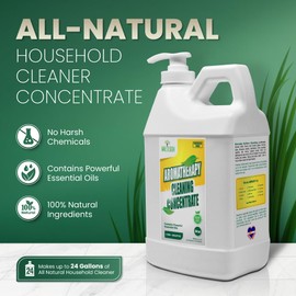 Naeterra Aromatherapy Cleaning Concentrate – Lemon & Eucalyptus | Ultra-Concentrated, Plant-Based Household Cleaner | Half Gallon Makes 24 Gallons | Non-Toxic & Biodegradable