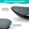 Dark Gray Glass Bowl Sink Oval Glossy Above Counter Bathroom