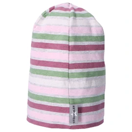 Sterntaler Baby Girls' Beanie Baby Slouch Beanie Striped Hat - Beanie Baby Children's Beanie - Made of Jersey with Stripes - Blackberry, pink