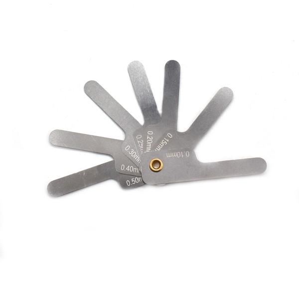 Angzhili 7Pcs Stainless Steel Leaf Gauge,0.1-0.5mm Dental Orthodontic Ruler Interproximal