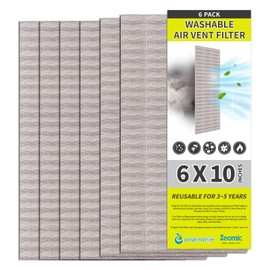Originallife Washable Reusable Professional, Air Vent Filter, AC Vent Filter, Floor Register Filter for Home (Grey), 6 x 10, Reduce Dust, Dirt, Odor, Hair, Aero-grade filter, 6-Pack