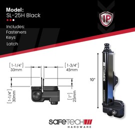 Safetech Hardware 10-inch Magnetic Top Pull Pool Gate Latch - Key Lockable | Pool Gate Safety Latch | Heavy Duty Vertical Self-Locking Lock | Vinyl & Aluminum/Metal Gates, Any Square Post | SL-25H