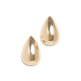 By Adina Eden Women's Solid Chunky Teardrop Hoop Earrings, Gold, One Size