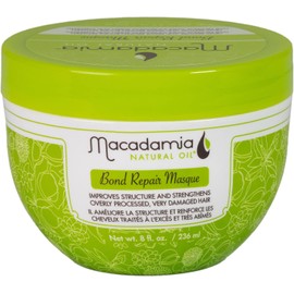 Macadamia- Una mascarilla capilar con tecnología de refuerzo de enlaces 100% vegana y natural que ayuda a revitalizar y fortalecer el cabello seco, dañado y tratado químicamente. Formulada exclusiva