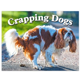 White Elephant Gag Gift Calendar - Pooping Dogs Calendar from January to December 2026, Funny Christmas Gifts, 9'' x 11''