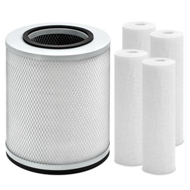 HSIAMEN FR200 Replacement Filter Compatible with Austin Air Healthmate Junior Air Purfier HM200 HM205 with 4 White Pre-Filter, Compared to Part # FR200 FR205