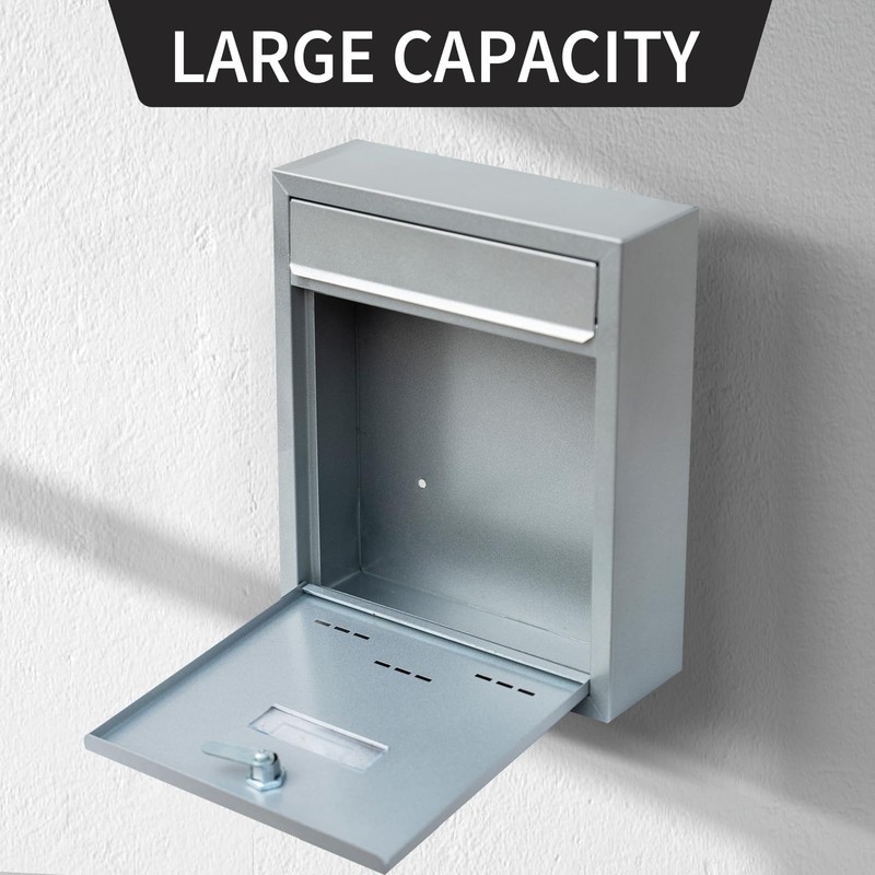 YOOBOX Wall-Mount Mailbox for House Outside, Locking Key Drop Box