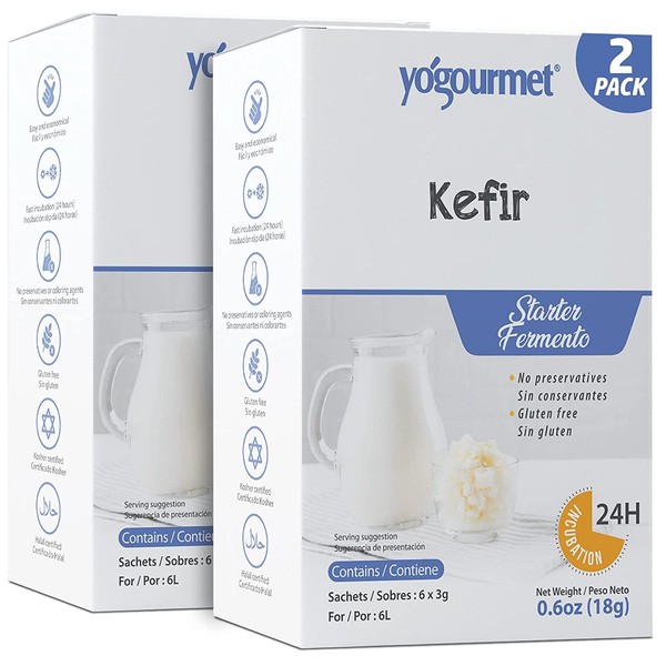 Yogourmet Freeze Dried Kefir Starter, 0.6 oz. box (Pack of 2)