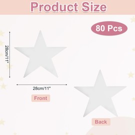 MECCANIXITY - 20 piezas de recortes de estrellas negras, 11 pulgadas de papel impreso doble con diseño de estrellas de confeti para decoración de tablón de anuncios, pared, aula, fiesta