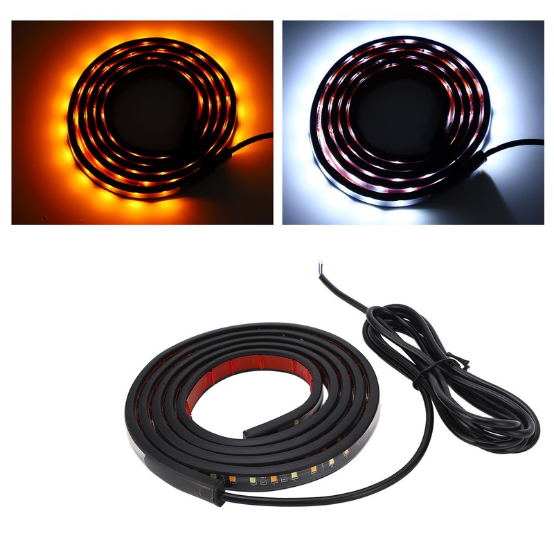 2pcs Running Board LED Lights 800LM White Amber 12V to