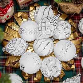 Hand-Painted 16PCS Shatterproof Christmas Ball Ornaments Set Assorted Sizes Designs for Holiday Decor Christmas Tree Ornamentcolor: Bronze Color