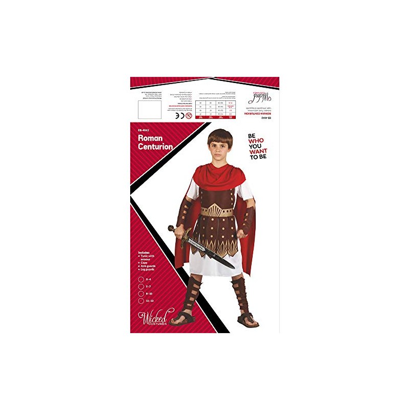 Wicked Costumes Boys Roman Centurion Fancy Dress Costume - Large