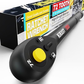 KIRXST 3/8" Drive Ratchet Handle 72 Teeth Quick Release Reversible Ratchet Wrench Socket Wrench Handle for Car Repair, 230mm