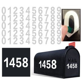 Mailbox Numbers for Outside, 50 Pcs Reflective Number Stickers with Sticky Tab for Easy Backing Separation, Pre-cut for Effortless Align, Strong Self Adhesive Vinyl Address Numbers for Houses (4 inch)
