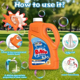 Bombble Concentrated Bubble Liquid 1.2 Litres (up to 12 Litres), Mixture of Bubbles for Bubble Machine/Bubble Gun, Bubble Solution, Refill Liquid (098-Orange)