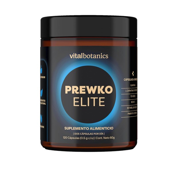 VITALBOTANICS - Preworkout Elite 120 Cápsulas - Pre Entreno -