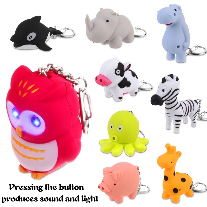 9 PCS Nurse Flashlight Pediatric Nurse Flashlight Keychain Animal Flashlight