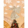 Christmas Angel Tree Topper with Rotating LED Snowflake