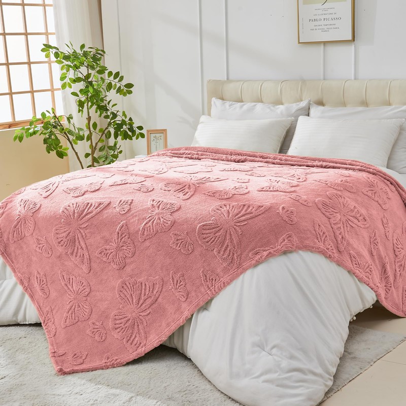 GIOKARNNA Throw Blankets with Butterfly,Soft Warm Blankets for Lover Mom