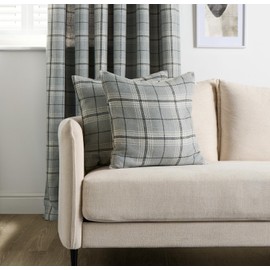 OHS Cushion Covers 2 Pack, 45x45 Woven Check Cushion Covers for Cushion Inserts Sofa Throw Pillows Comfy Soft Decorative, Charcoal Grey Set of 2