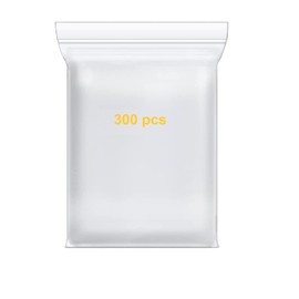 300 Pcs Small Clear Poly Zipper Bags, 2 x 3 inch Resealable Zip Lock Storage Plastic Bags for Beads Jewelry Cards Candy Pills Coins
