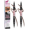 Liquid Eyeliner, 2-in-1 Dual-Ended Waterproof Eyeliner, Brown 2 Pack