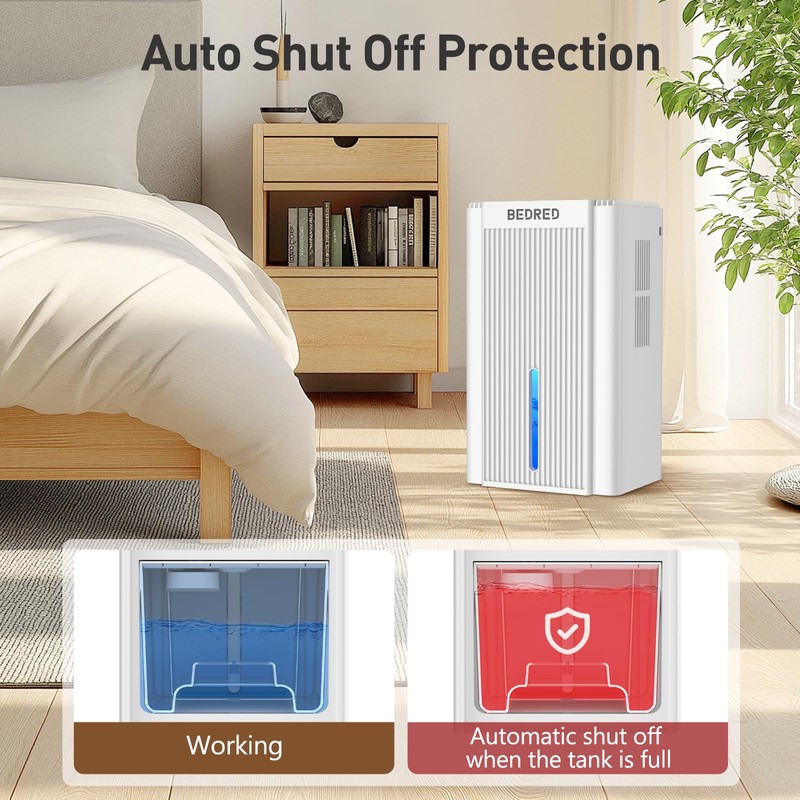 Dehumidifier,95OZ Dehumidifier for Home 1000 Sq.Ft - Quiet with Auto