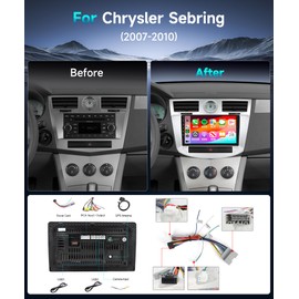 8Core 4G 64G 5GhzWiFi Radio for Chrysler Sebring 2006-2010 Car Stereo with 9inch 1280x720P IPS Touch Screen Wireless Carplay Android Auto DSP 46EQ 5.0 Bluetooth FM RDS GPS MirrorLink Backup Camera