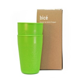 BiceColor Green Drinking Glass, 100% Recyclable, Dishwasher Safe, Unbreakable, Eco-Friendly, Reduces Ecological Footprint, Sustainable, Made in Italy, 40cl