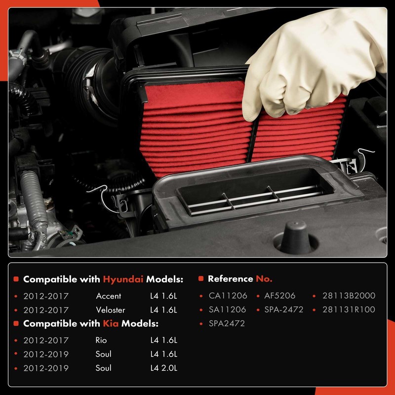 A-Premium Pre-oiled Engine Air Filter Compatible with Kia Soul 2012-2019,
