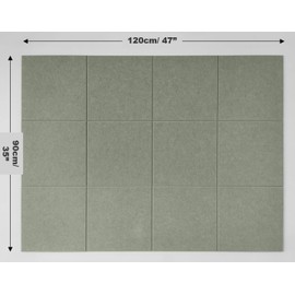 DECORITA Large Cork Board Alternative - 47"x35" 12 Pack Felt Wall Tiles with Safe Removable Adhesive Tabs, Cork Boards for Walls Pin Board Tack Board Cork Board 48 x 36 for Home Office - Sage