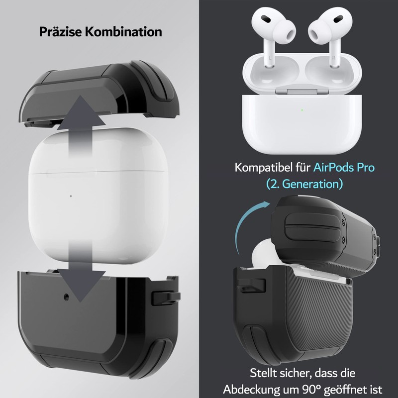PZOZ Case for AirPods Pro 2nd Generation,PC and TPU Protective