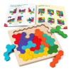 Rompecabezas Madera Tangram Forma Color Cerebro Lógica Juego