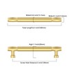 Asidrama 10 Pack 5 Inch(128mm) Brushed Gold Kitchen Cabinet Handles,