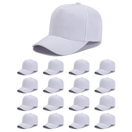 Pet Partisan 16 Pack Trucker Hat Adjustable Gorras，Blank Baseball Cap for Trucker，Wholesale Unisex Ball Cap for Men & Women (16 Packs, White)