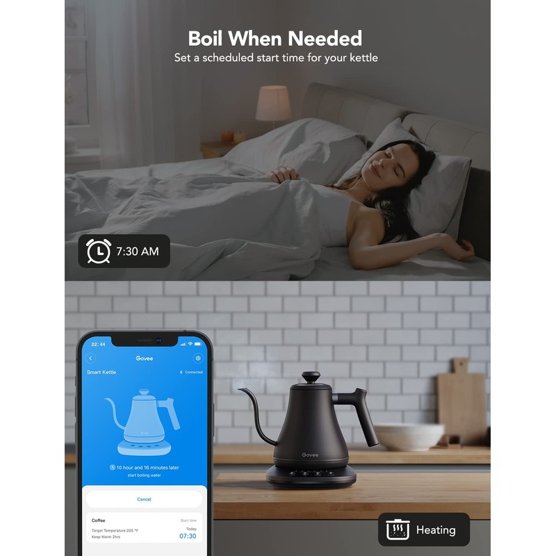 Govee Smart Electric Kettle, WiFi Variable Temperature Gooseneck Pour Over