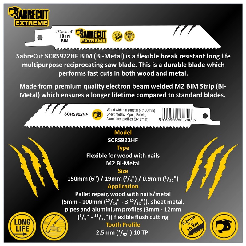 6 x SabreCut SCRSKM6 Mixed S610DF S922BF S922HF S1110DF S1122HF