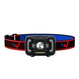 W WONDER Full Energy Stirnlampe, 300 Lumen, IP44, 5 Beleuchtungsmodi, Neigung einstellbar bis 45°, Gestensensor, wiederaufladbar, perfekt für alle Aktivitäten in der Nacht.