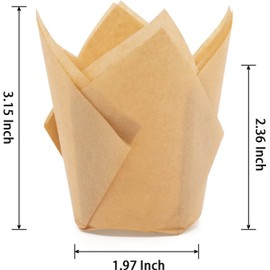 100Pcs Baking Cups Natural Muffin Liners Holders Premium Baking Cups Cupcake Wrappers Christmas Bakery Cupcake Liners for Weddings, Birthdays, Party