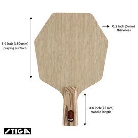Stiga Pure Cybershape Table Tennis Blade, Wood Blade for Experienced Advanced Offensive Players, Competition Approved - Pen - Brown