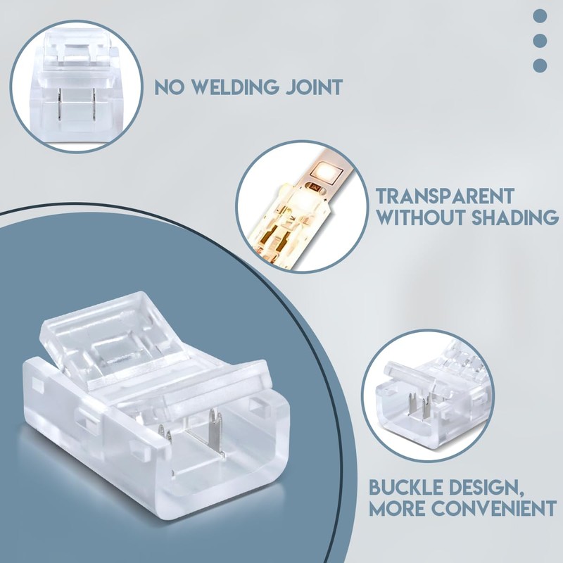 Innfeeltech 20 Pcs Strip Connector for 10MM 2 Pin LED
