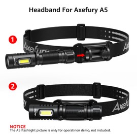 Flashlight, Axefury A5 Holster for Tactical Torch Flashlight Holder Nylon Pouch Clip Long Type Case with Adjustable Headband 100% Match,for Cycling, Repair,Hiking, Lightweight, Waterproof