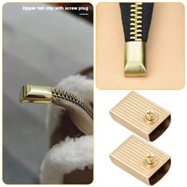 OTOTEC 20PCS Zipper Stopper 15.3x11mm Zinc Alloy Zip End Stop Lock Tail Plug Used for Bag Zipper Bottoms DIY Craft Wallets Light Gold/Gun Black/Silver/Bronze