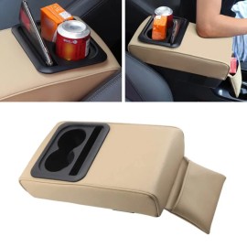 Unbranded US Car Center Console Armrest Cover Cushion Armrest Pillow With CupPhone Holder