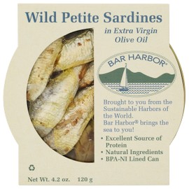 BAR HARBOR Wild Petite Sardines Extra Virgin Olive Oil, 4.2 OZ