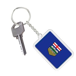 2 PCS Alberta Flag Keychain, Albertan Tag Keyring Key Chain for Car Motorcycle Auto